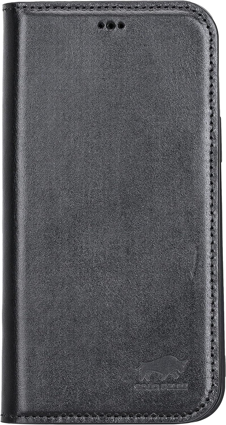 Solo Pelle aufklappbare Lederhülle kompatibel für iPhone 13 Pro in 6.1 Zoll inkl. 1 Kartenfach für d