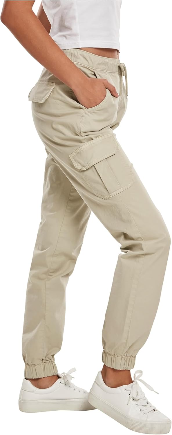 Urban Classics Damen Hose Ladies High Waist Cargo Jogging Pants, Cargo-Hose für Frauen mit hohem Bun