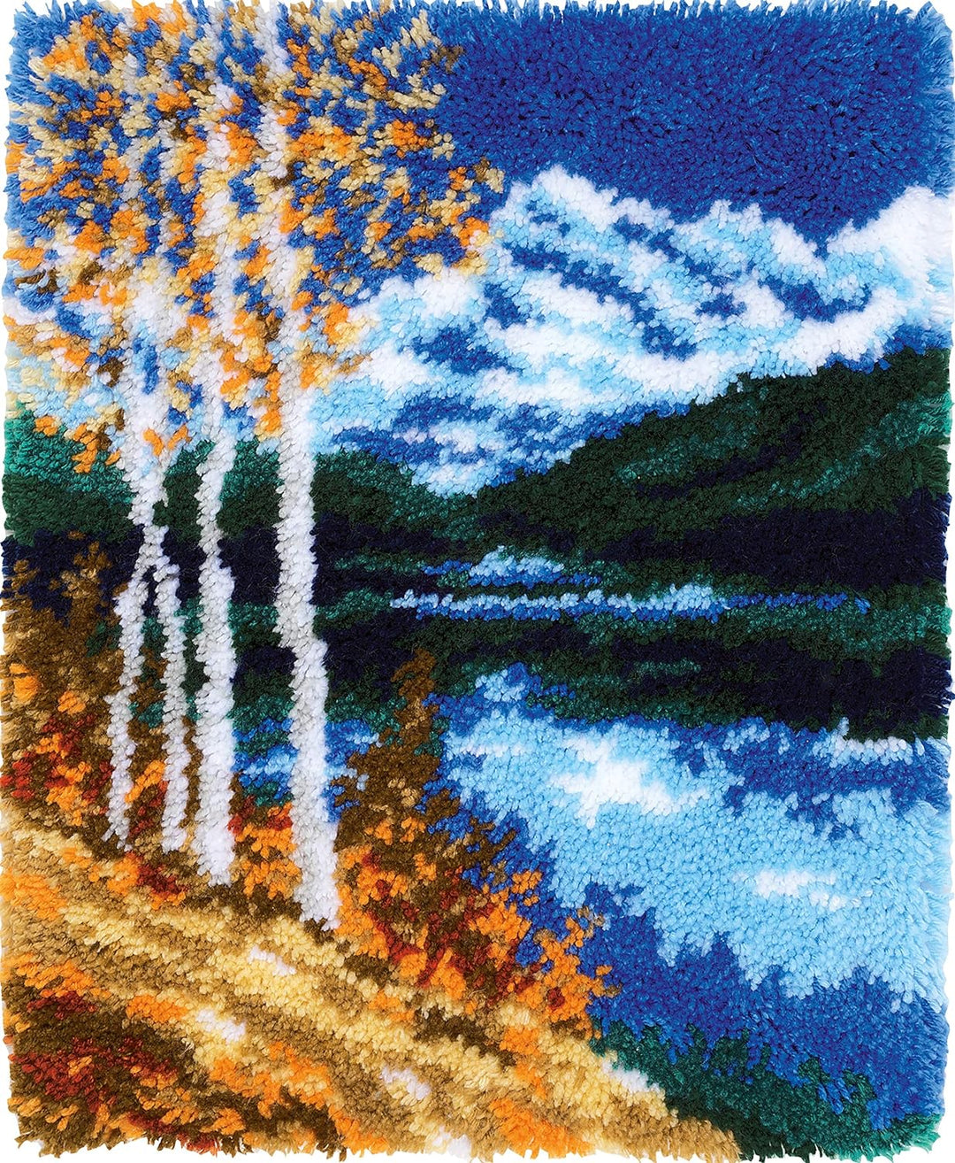 Vervaco PN-0172585 Herbstlandschaft Knüpfpackung Teppich, Baumwolle, mehrfarbig, ca. 44 x 55 cm / 17