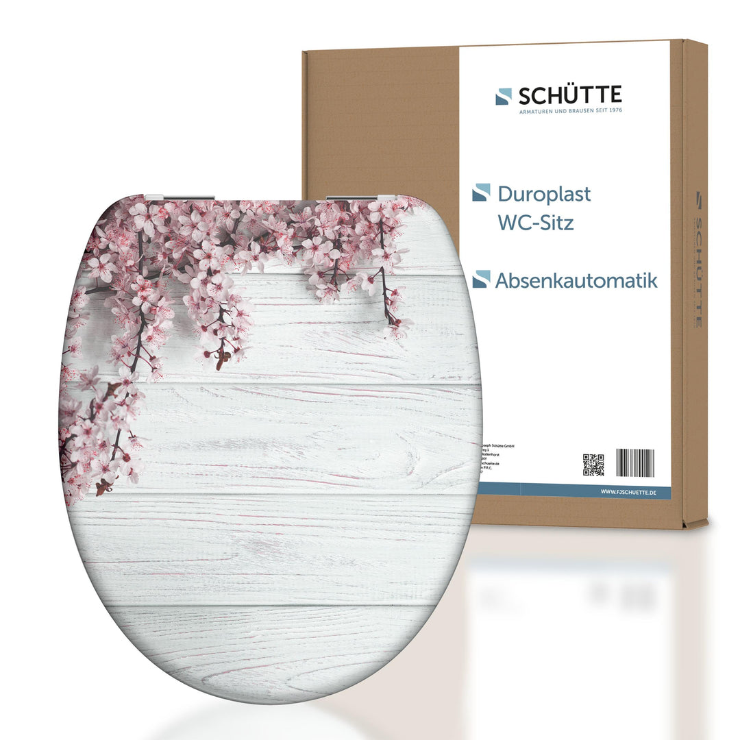 SCHÜTTE WC-Sitz FLOWERS & WOOD mit Absenkautomatik, Toilettendeckel mit Motiv, Duroplast Klodeckel (