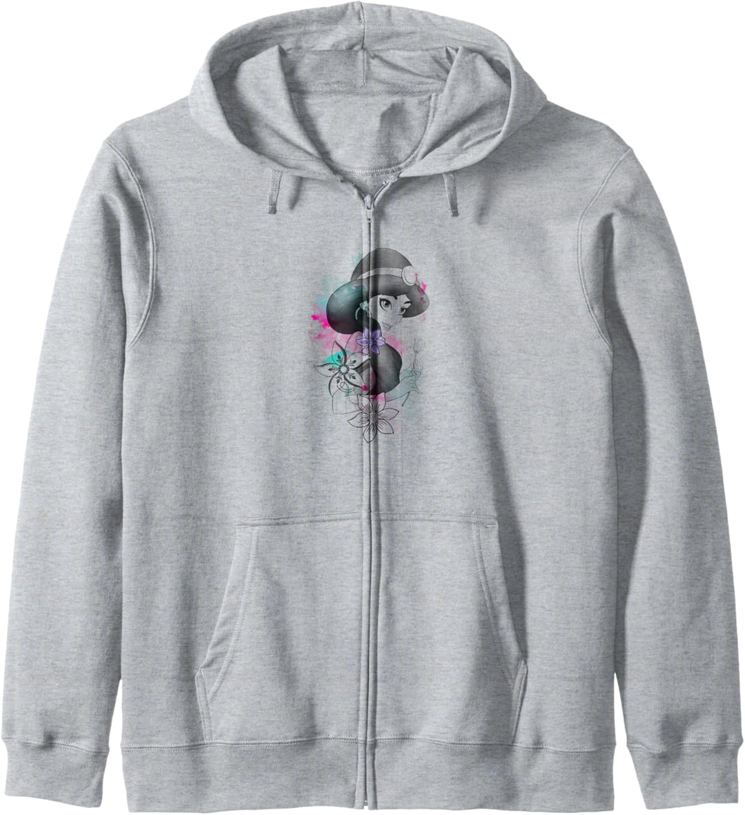 Disney Aladdin Jasmine Floral Watercolor Portrait Kapuzenjacke