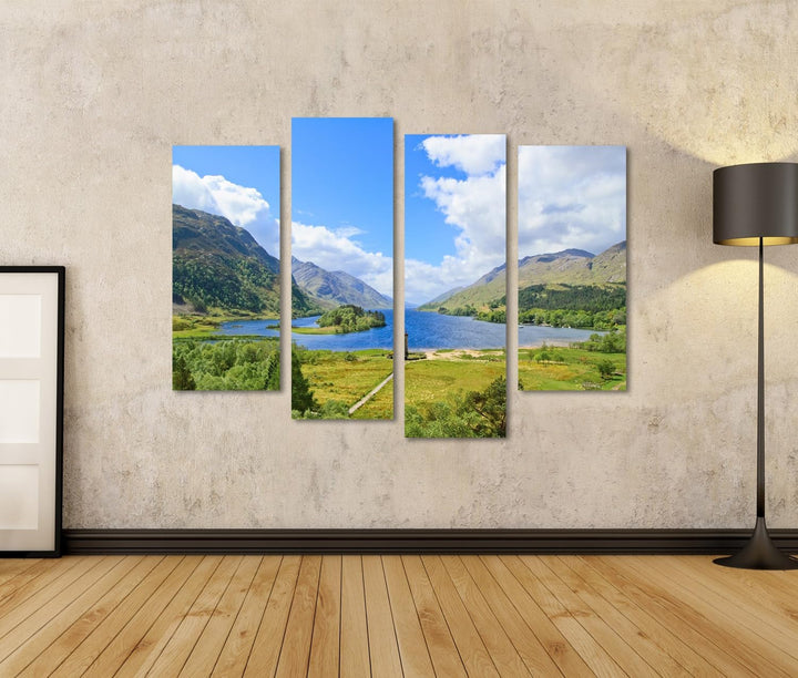 islandburner Bild auf Leinwand Glenfinnan Loch Shiel Highlands Schottland Bilder Wandbilder Poster L