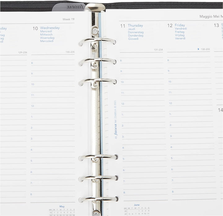 Filofax A5 Saffiano Organizer, Schwarz, Schwarz