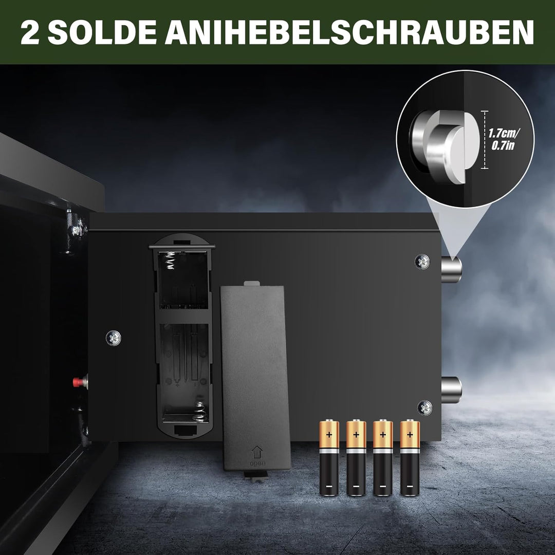 Elektronischer Safe, 8,5 l, Tresor, Mini-Tresor, wasserdicht und feuerfest, mit digitalem Schloss un