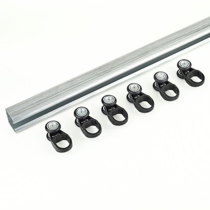 TENDAGGIMANIA® Schiebetürsystem Set für Schiebetüren Vorhangschiene aus verzinktem Eisen MR3, 3x3cm,