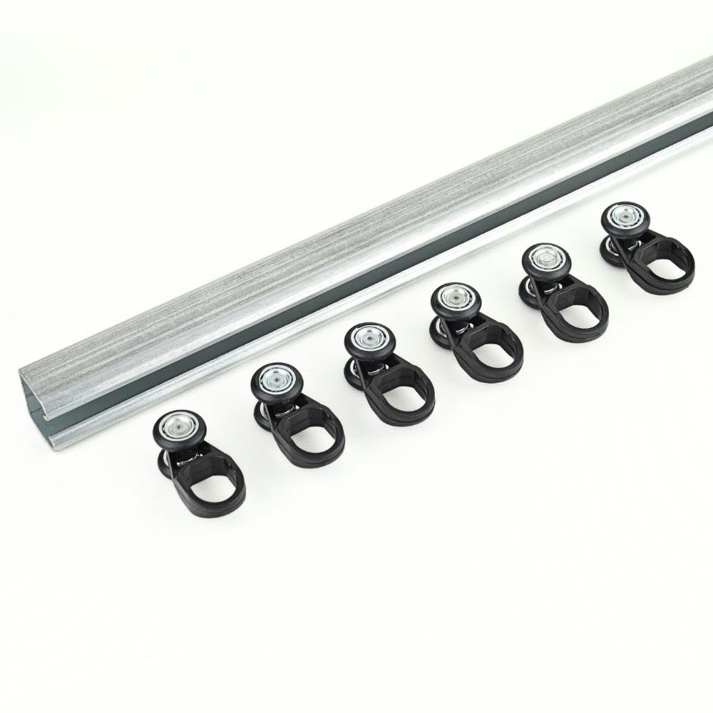 TENDAGGIMANIA® Schiebetürsystem Set für Schiebetüren Vorhangschiene aus verzinktem Eisen MR3, 3x3cm,