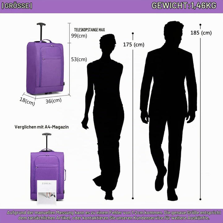 Kono Handgepäck Softcase Leicht Kleiner Rollkoffer Trolley Stoffkoffer Polyester (Violett) Violett K
