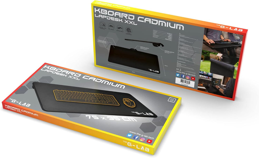 THE G-LAB K-Board Cadmium Laptopablage mit XXL-Kissen, Ideal für Home Office/Gaming für Bett oder So
