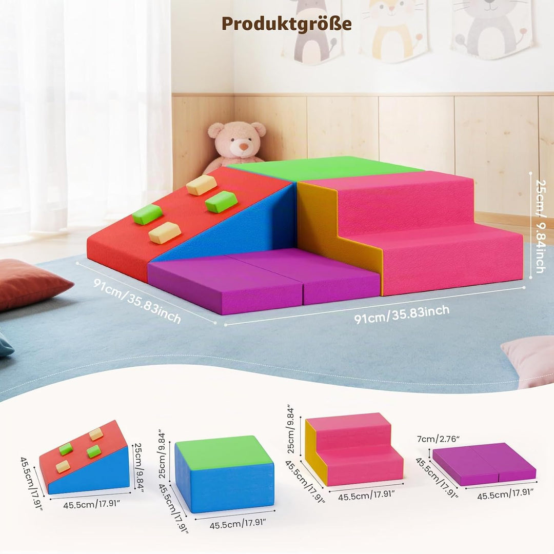 Baby-Schaumstoffbausteine, XXL Softplay-Set für Kleinkinder von 1–3 Jahren, Schaumstoff Bausteine fü
