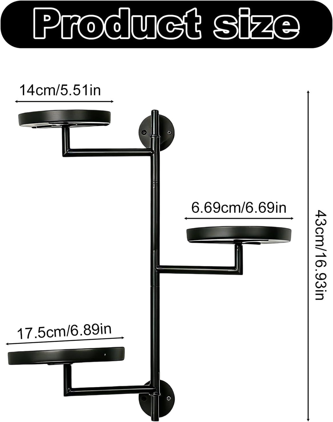 Drehbare Fenster-Pflanzenregale, Höhe 17,1 Zoll, 3 Etagen Drehbare Pflanzenregale, Metall Fensterreg