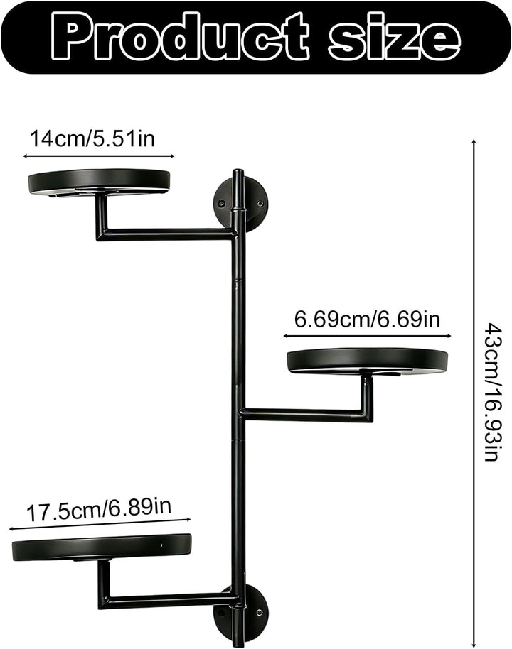 Drehbare Fenster-Pflanzenregale, Höhe 17,1 Zoll, 3 Etagen Drehbare Pflanzenregale, Metall Fensterreg