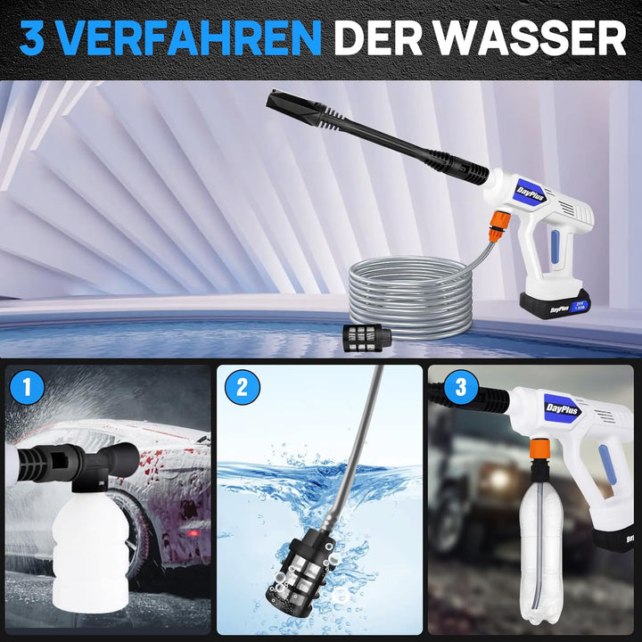 Akku Hochdruckreiniger, 21V 45Bar Mobiler Hochdruckreiniger Mit 1 Akku&amp;Schnellladegerät, Schaumsprüh