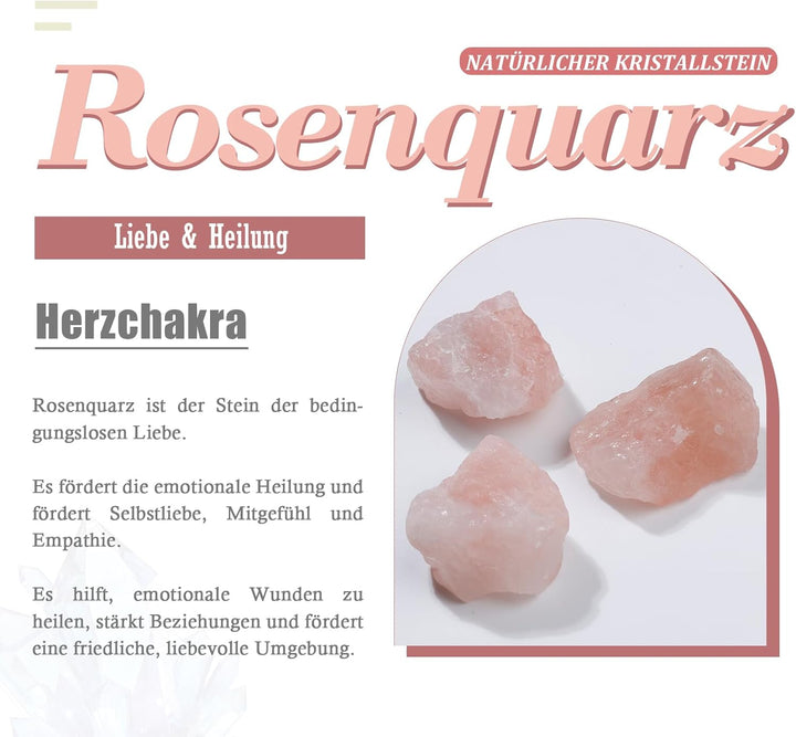 Nupuyai Rosenquarz Kristall Rohstein Windspiele Fensterdeko Hängendes Deko für Garten Terrasse Balko