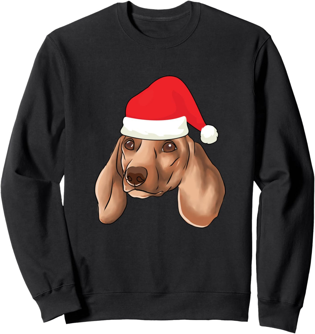 Dackel mit Weihnachtsmann-Mütze Hund Weihnachten X-Mas Dog Sweatshirt