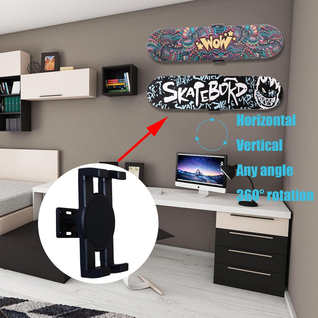 2er-Set Skate-Deck-Wandhalterung, 360° drehbare Skateboard-Wandhalterung, schwimmender Display-Aufhä
