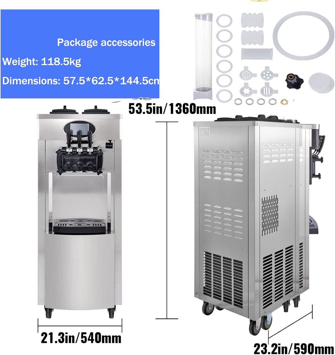 Kommerzielle Eismaschine, 20–28 L/h 2200 W, Kommerzielle Softeismaschine, Gewerbliche Eiscrememaschi