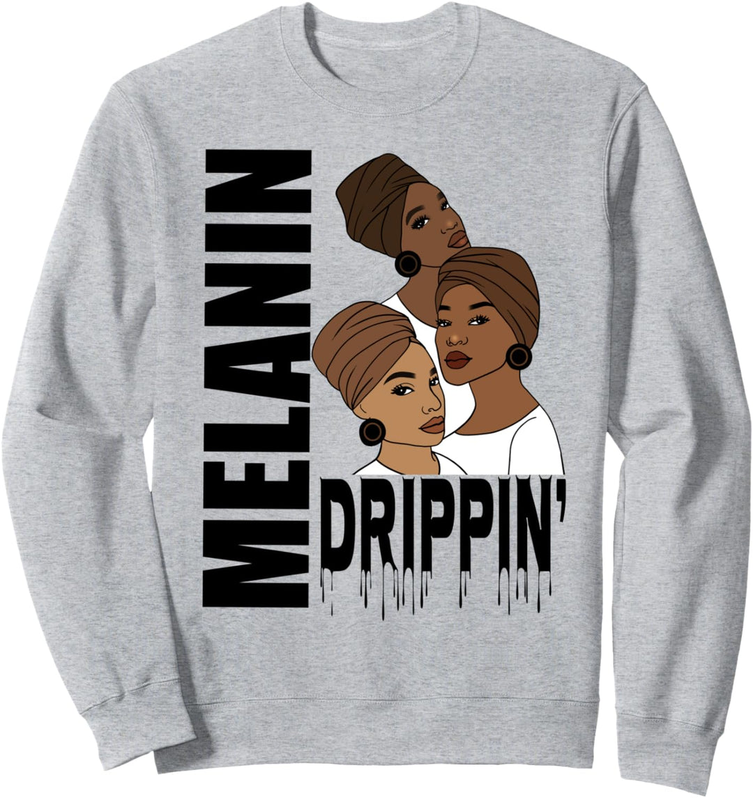 Oheneba: Melanin Drippin' Black Queen Magic Afro Pride Sweatshirt