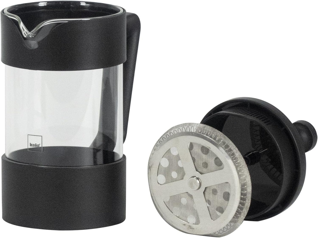 Kela Kaffeebereiter, Roma, Kunststoff, 600 ml, Hitzebeständig, Schwarz/Transparent 0,6 L, 0,6 L
