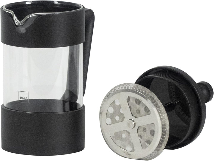 Kela Kaffeebereiter, Roma, Kunststoff, 600 ml, Hitzebeständig, Schwarz/Transparent 0,6 L, 0,6 L