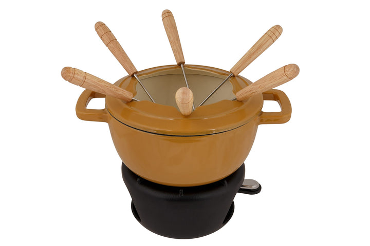 Cosy &amp; Trendy Fondue Set Fontestic, für 6 Personen, ø 18 cm, rostbraun (Amber Gold), Amber Gold