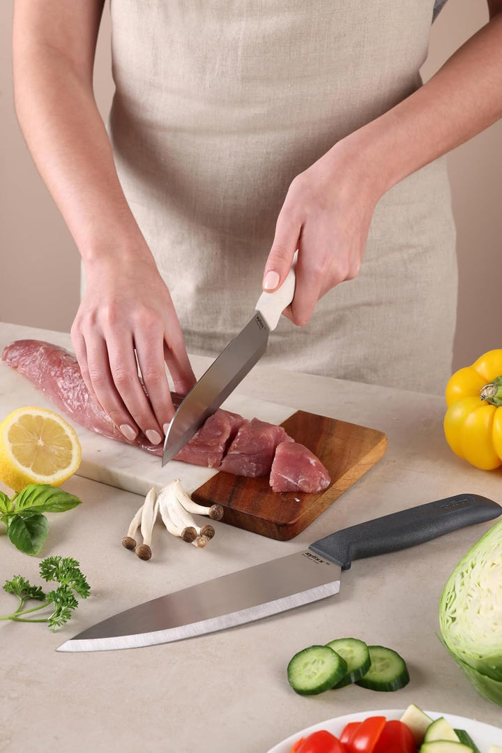 Zyliss Classic 2er Messerset Kochmesser &amp; Santoku Messer, Klingenschutz | Scharfes Küchenmesser Set,
