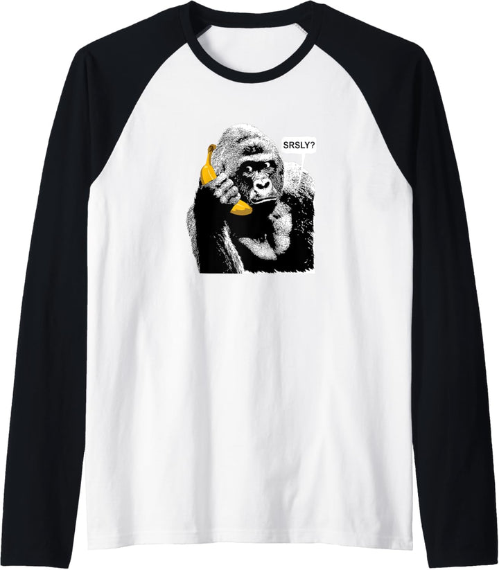 Gorilla On Banana Handy Raglan