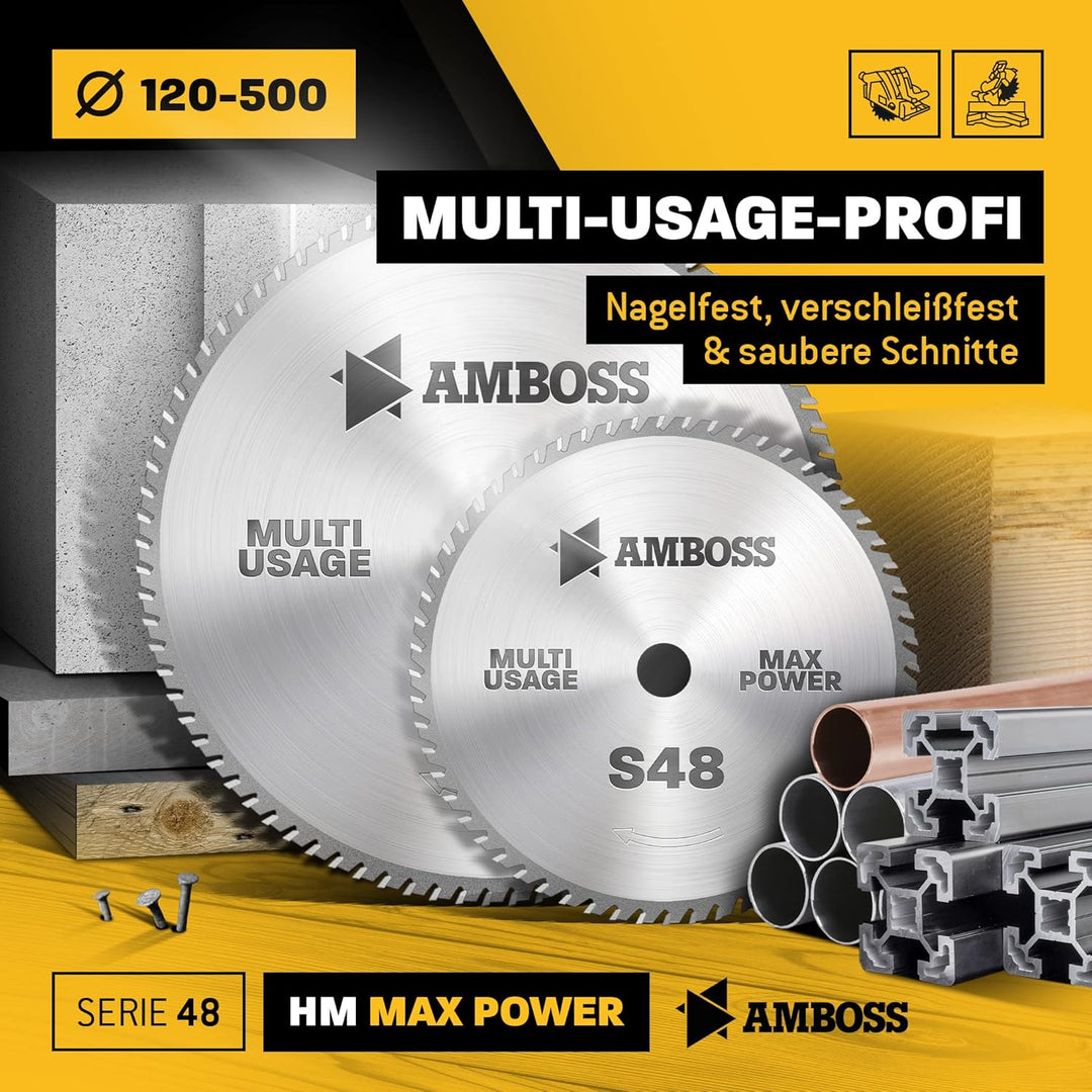 AMBOSS Werkzeuge Universal Sägeblatt - 165 x 20/16 mm (42 Zähne) - Zum Sägen von Holz, Metall &amp; Kuns