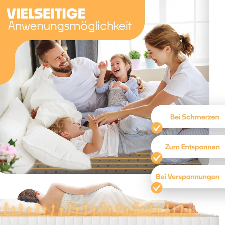 KESSER® Doppel-Wärmeunterbett 160x140cm mit Abschaltautomatik 2 Temperaturzonen Fernbedienung | Heiz