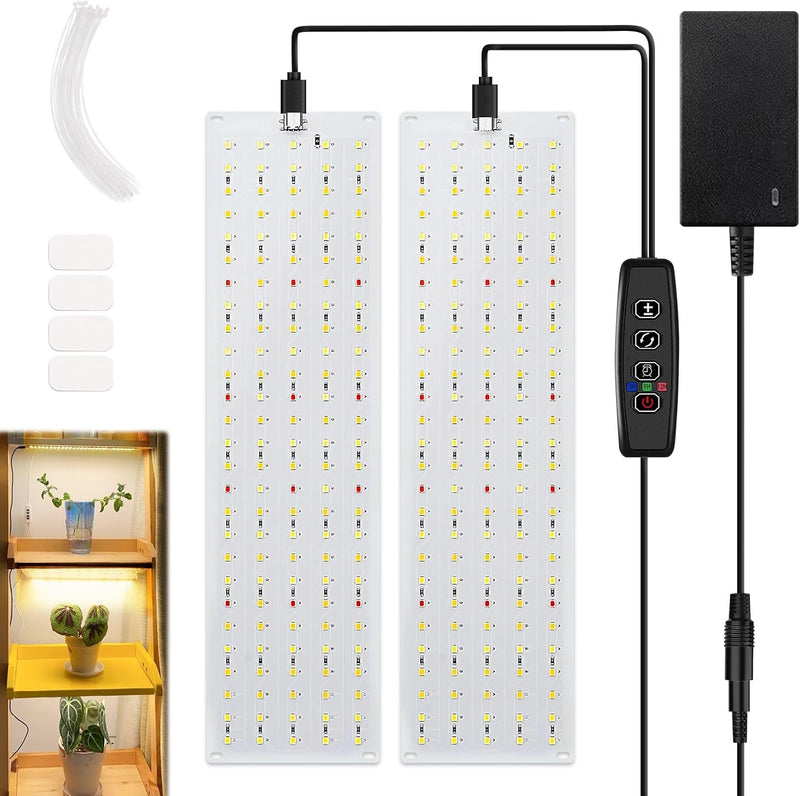 Pflanzenlampe LED Vollspektrum Pflanzenlicht, 2 Panels, 270LEDs Pflanzenleuchte Wachsen licht, Grow