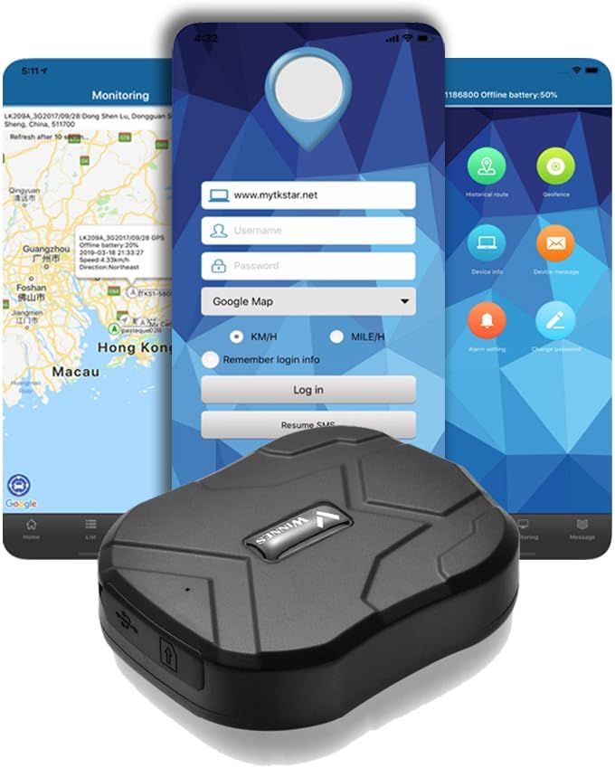4G Auto GPS Tracker App für Android und iPhone, GPS Tracker geeignet für Autos/LKWs/Motorräder, GPS