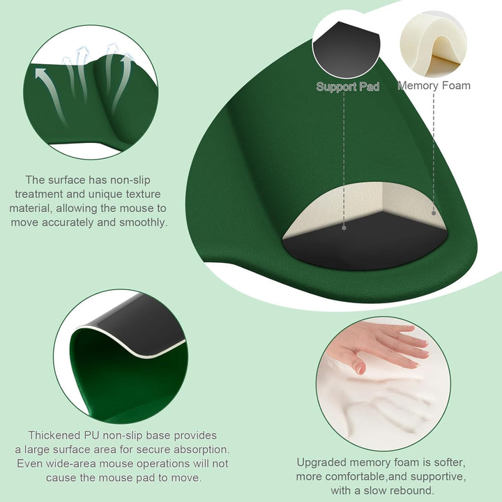 MOSISO Handgelenkauflagen für Mauspad&amp;Tastatur Set,Ergonomisches Mauspad Rutschfester Boden Zuhause/