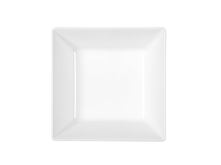 H&H Set 6 Piatti Fondi Quadrati Osaka In Stoneware Bianco Cm 17X5H