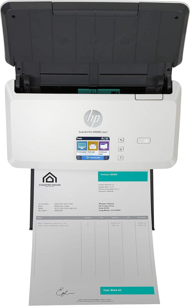 HP - HP - Scanjet Pro N4000 snw1 600 x 600 DPI Scanner mit Vorlageneinzug Schwarz, Weiss A4