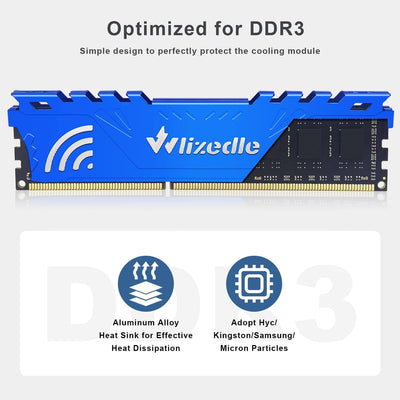 DDR3 16GB Kit (2x8GB) Desktop Arbeitsspeicher 1333MHz CL9 UDIMM Wlizedle Tischcomputer RAM PC3-10600