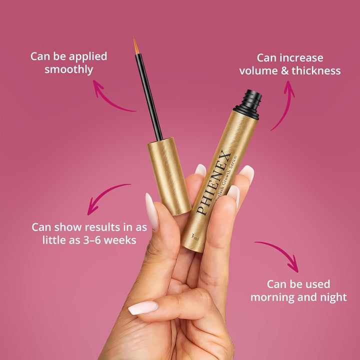 PHIENEX 2026 New Version Wimpernserum – ohne Hormone &amp; vegan – Lash Serum für längeres, dichteres, v