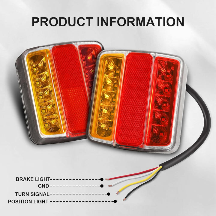 Qiping 2 Stk LED Rückleuchten Anhänger, 12V Universal LKW Rücklicht Rücklichter Heckleuchte mit Kenn