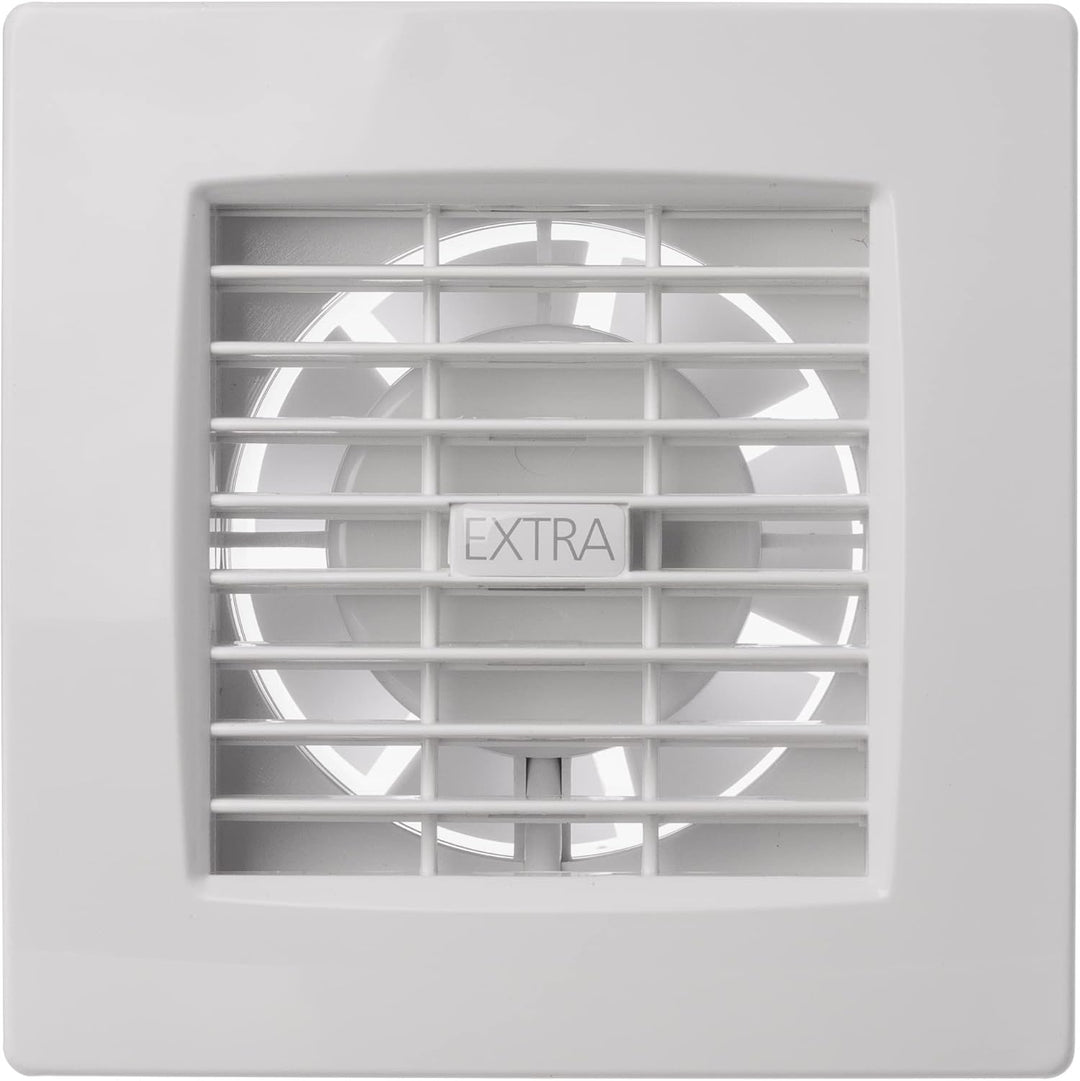 Steinberg14 Ø 100mm Badlüfter mit Automatischen Jalousie/Lamellen - Weiss Ventilator für Bad WC Küch