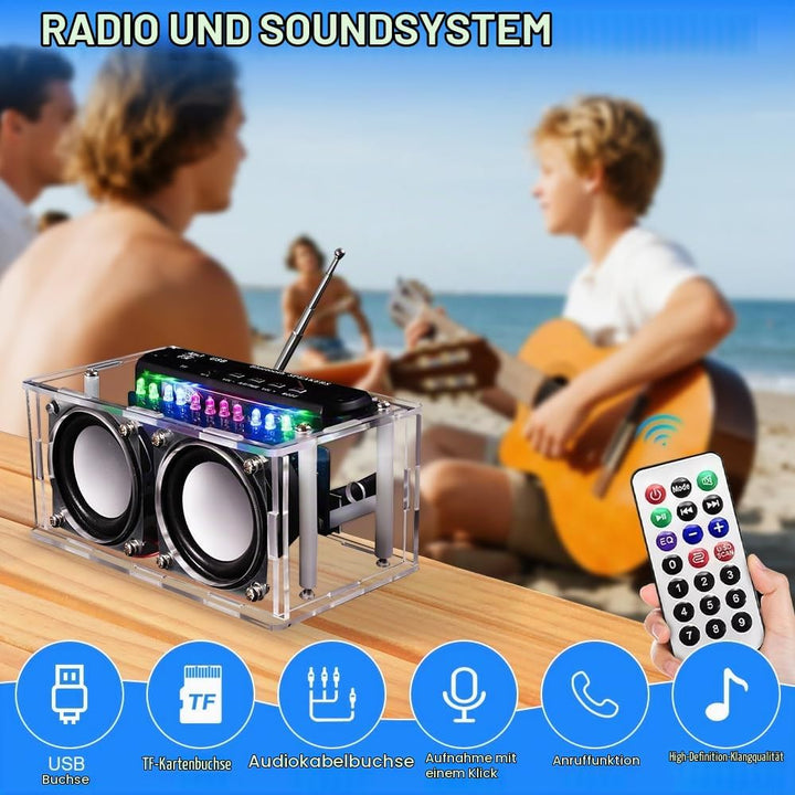 Elektronik Bausatz Radio, 87.5-108MHZ DIY Elektronik Löten Bausatz Bluetooth Lautsprecher, Löt Bausa