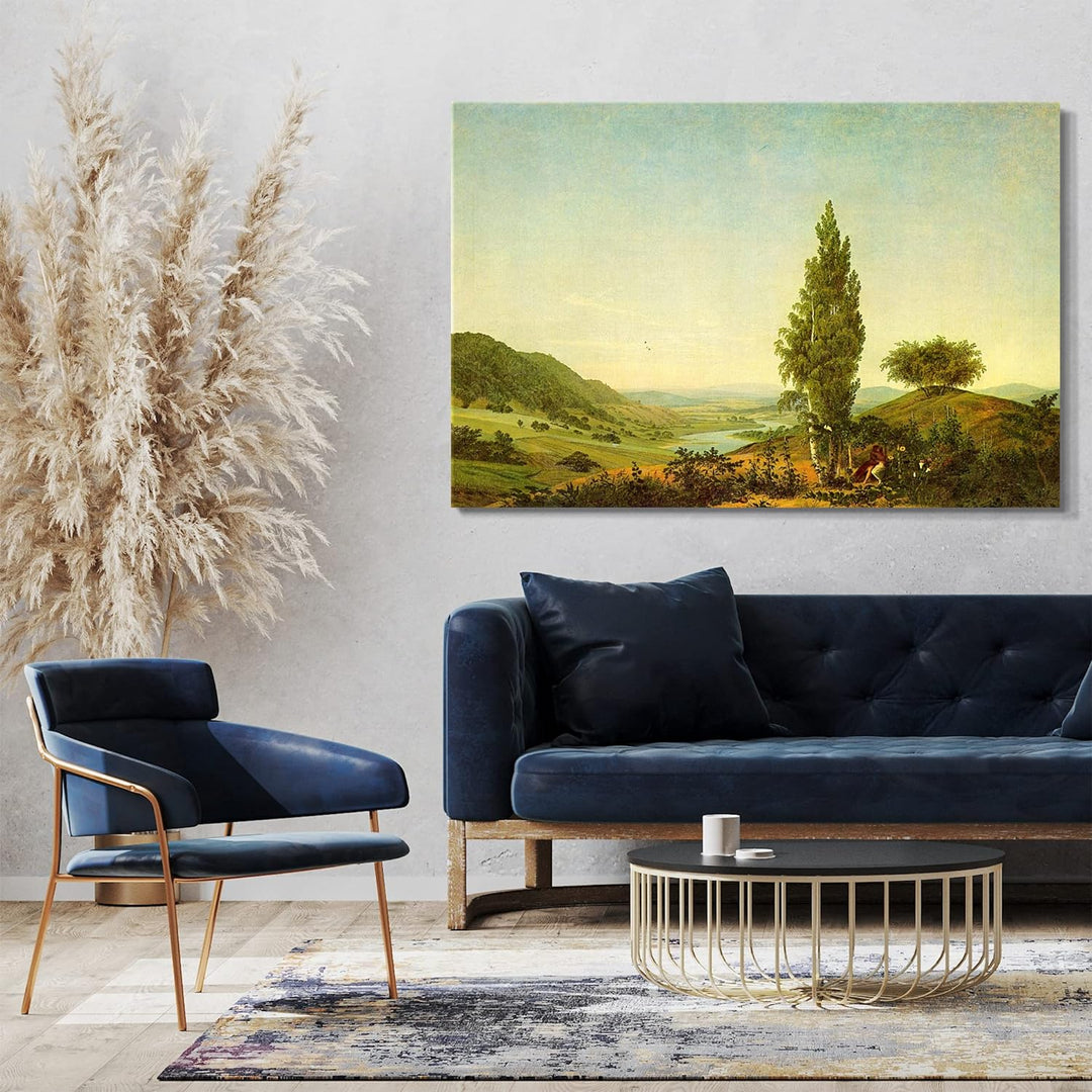 Printed Paintings Leinwand (80x60cm): Caspar David Friedrich - Der Sommer, Landschaft mit Liebesp 80