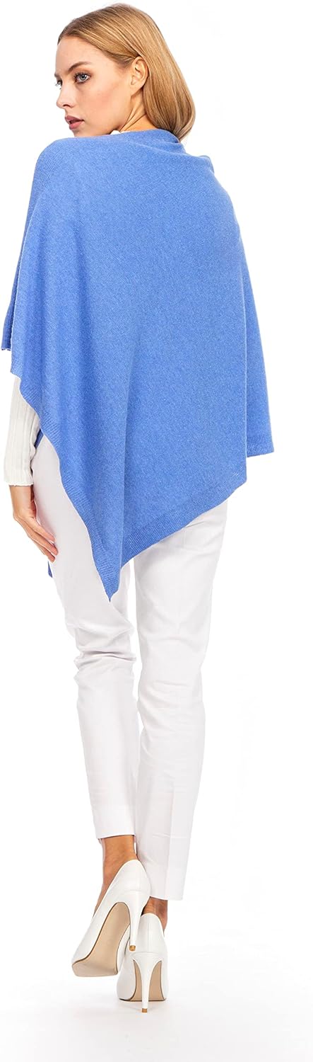 Marine Cashmere - Poncho aus Kaschmir-Mischgewebe für Damen, zart und weich, aus Kaschmir Sturm, Stu