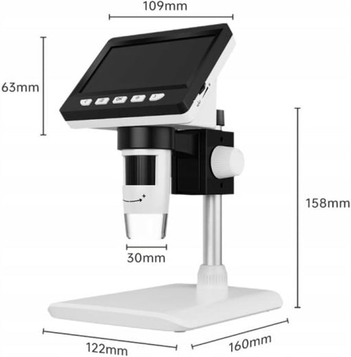Lamex LXM289 Digitalmikroskop, Digitales Mikroskop, LCD-Display 4,3 Zoll (10,9cm) TFT-Panel, 1000-fa