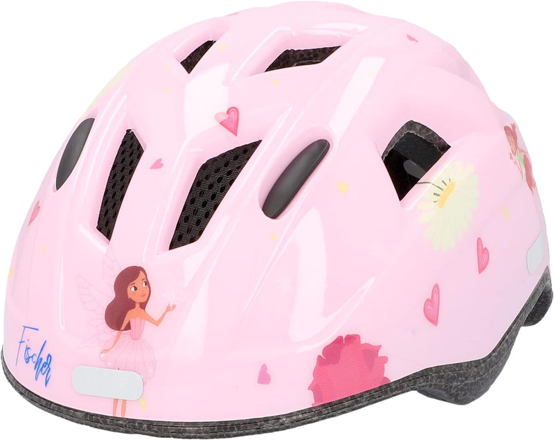 FISCHER Kinder-Helm, Fahrradhelm, Jugendhelm mit integriertem LED-Rücklicht, XS/S, 48-54cm Fairy, Fa