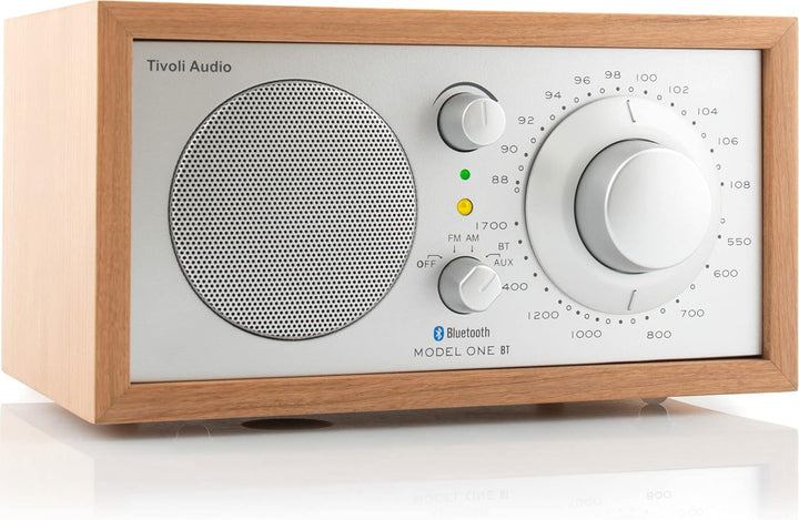 Tivoli Audio Model One BT Bluetooth UKW-/MW-Tisch Radio (Kirsche/Silber), Kirsche/Silber
