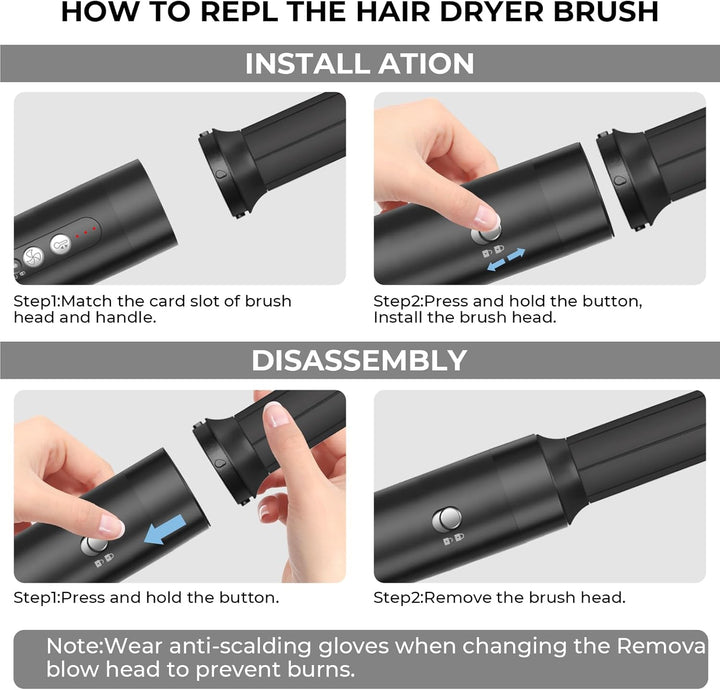 UKLISS Airstyler Pro 7 in 1,1400w Ionen Föhn mit Diffusor, 110000 U/Min Professioneller Hairstyler W