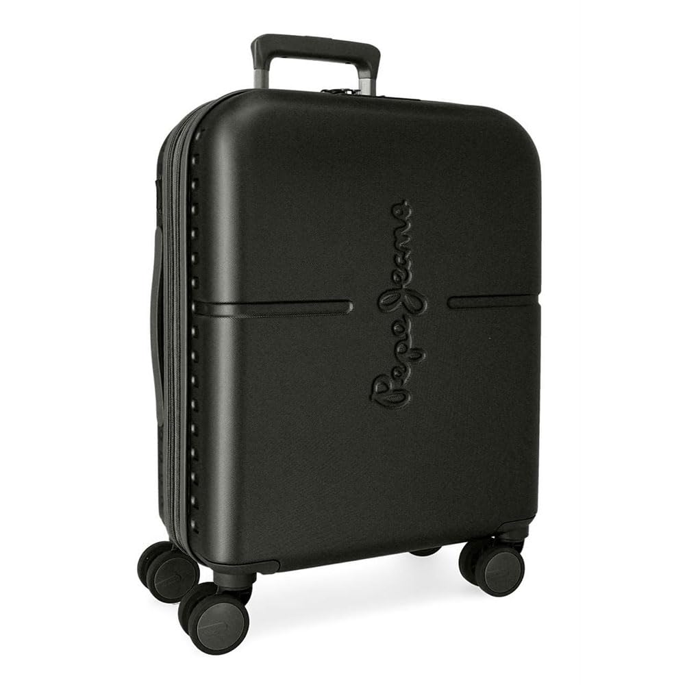 Pepe Jeans Highlight Kabinentrolley Schwarz erweiterbarer Koffer