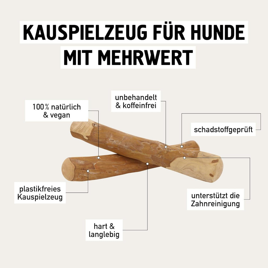 Kaffeeholz für Hunde mit Olivenöl - Hundespielzeug 100% natürlich, vegan, koffeinfrei & kalorienfrei