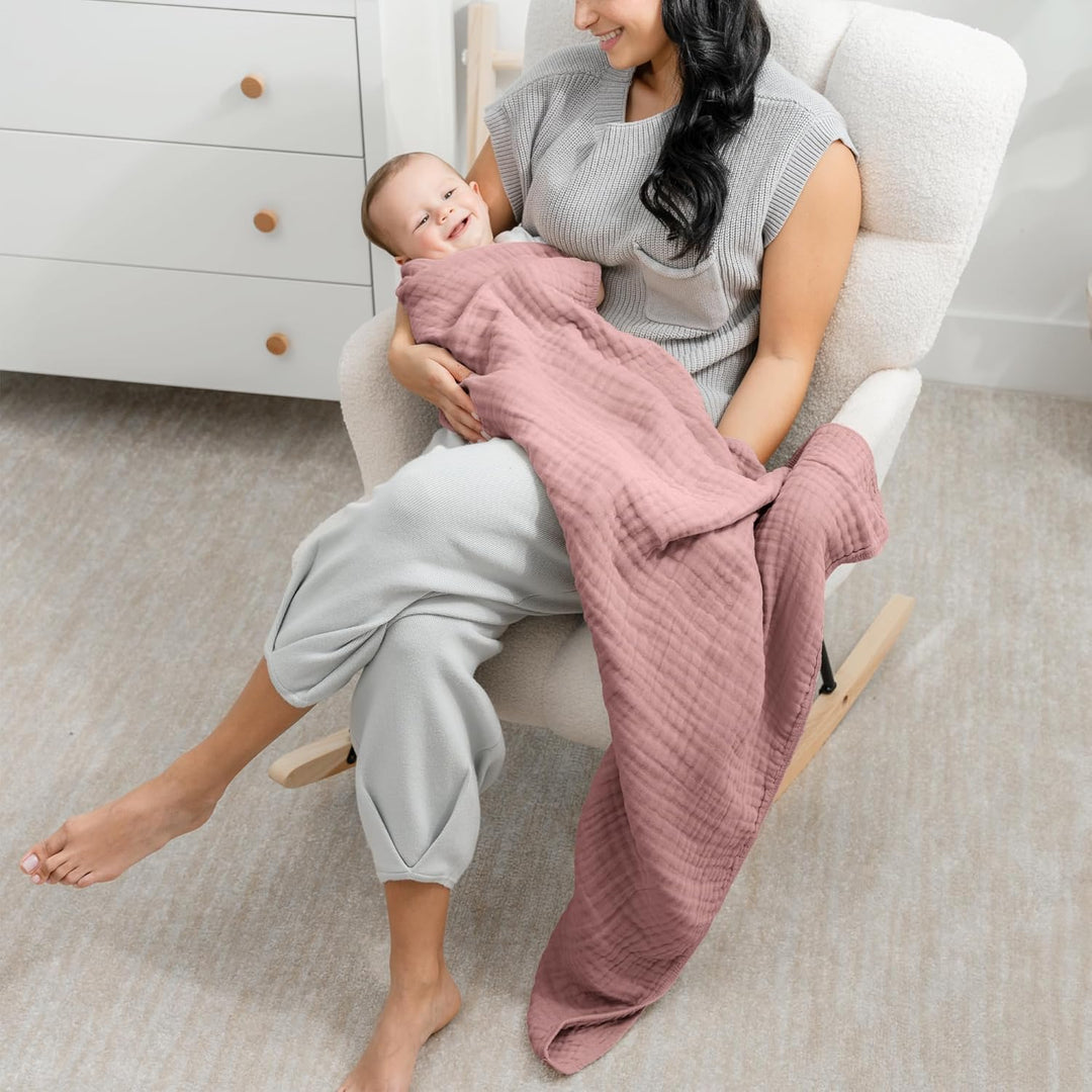 Comfy Cubs Baby-Musselin-Decke, Wickeldecke für Neugeborene, Kleinkinder, grosser Bezug, 101,6 x 101