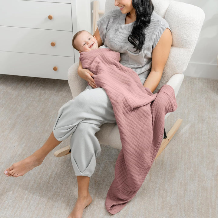 Comfy Cubs Baby-Musselin-Decke, Wickeldecke für Neugeborene, Kleinkinder, grosser Bezug, 101,6 x 101