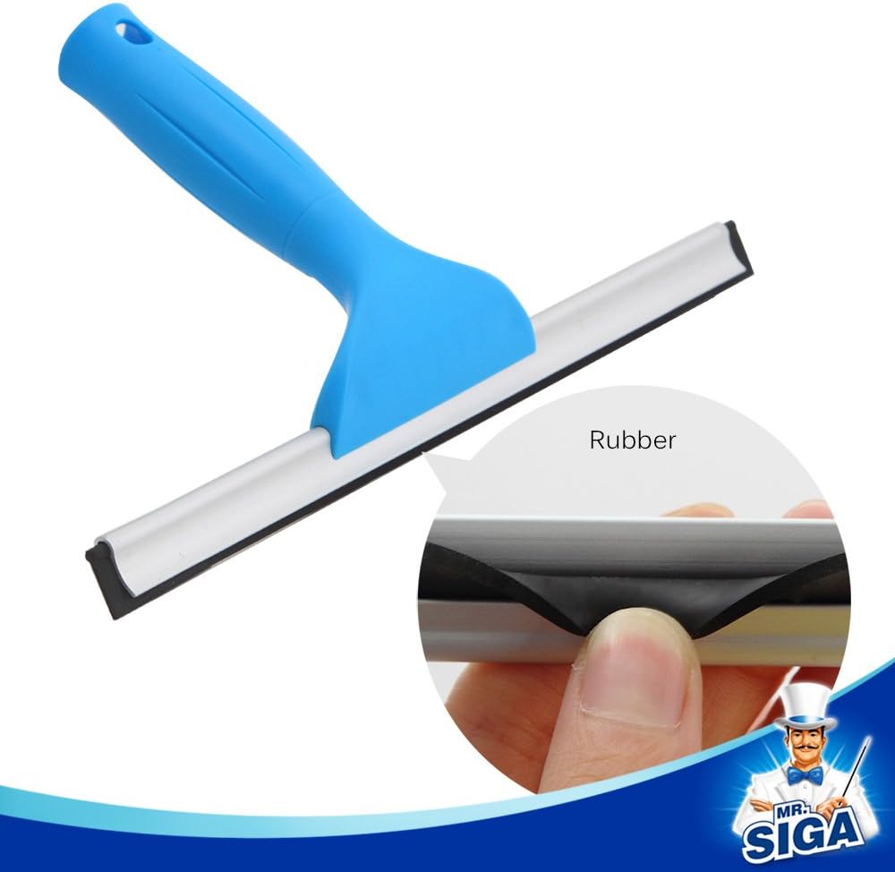 MR.SIGA Professional Fensterreinigungs-Set – Abzieher & Mikrofaser-Fensterwischer, 25 cm 25 cm Schwa