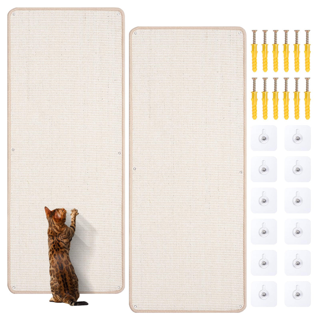 2 Stück Kratzmatte Katze 40x100CM Kratzbretter Natürliche Sisal Kratzmatte Katzenkratzmatte Kratzsch